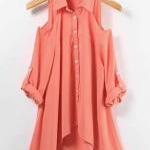 Watermelon Women Asymmetric Cotton Top YL938452wa